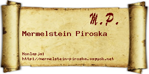 Mermelstein Piroska névjegykártya